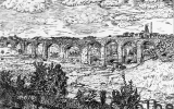 Altväterbrücke  bei Rothenfurth vor dem Abriß (nach H. Reimann um 1893)